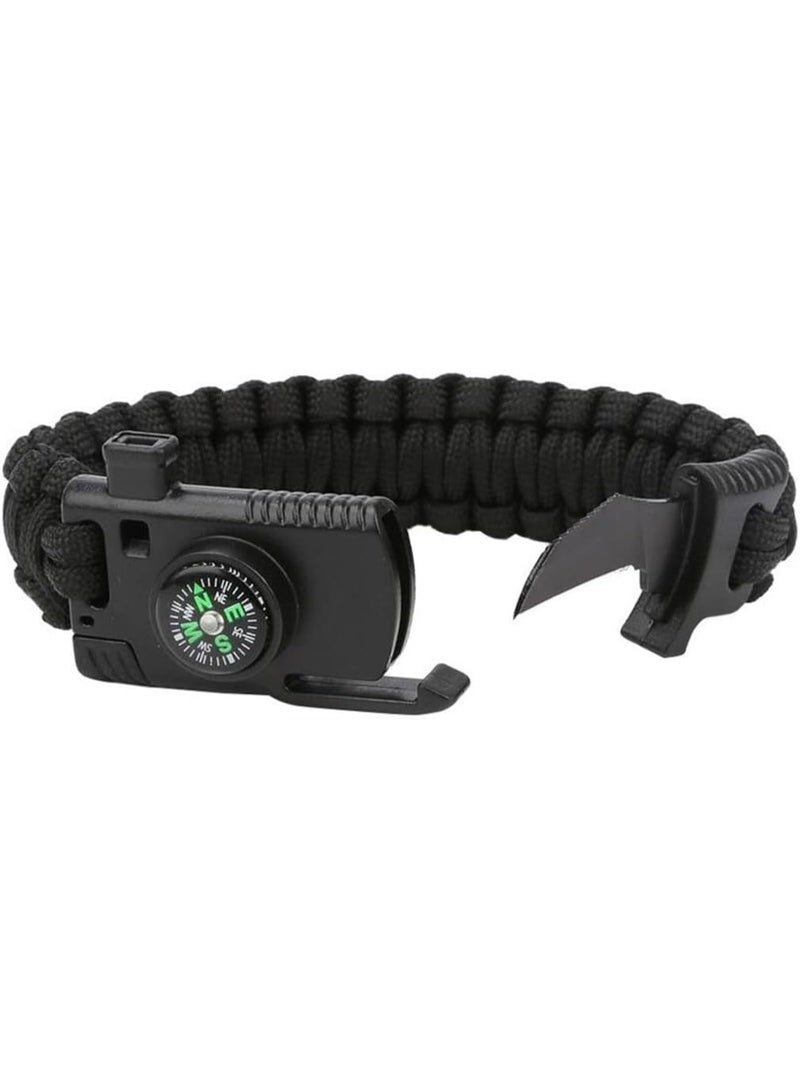 5-in-1 Professional Multi-Purpose Survival Bracelet with Flint Compass and Firestone, Loud Whistle - Image 2